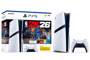 Pack Console PlayStation 5 Sony Édition Standard Slim Blanc et Noir + NBA 2K26