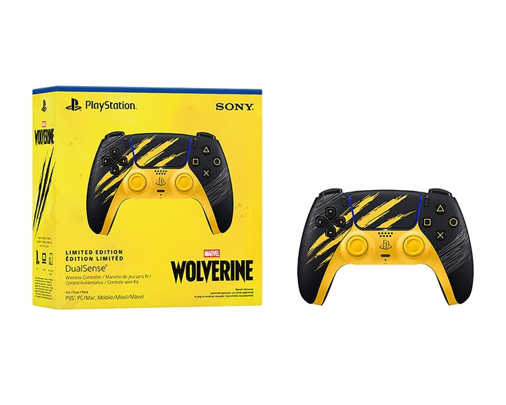 Manette sans fil Sony DualSense® Jaune Combat Édition limitée Marvel's Wolverine pour PS5