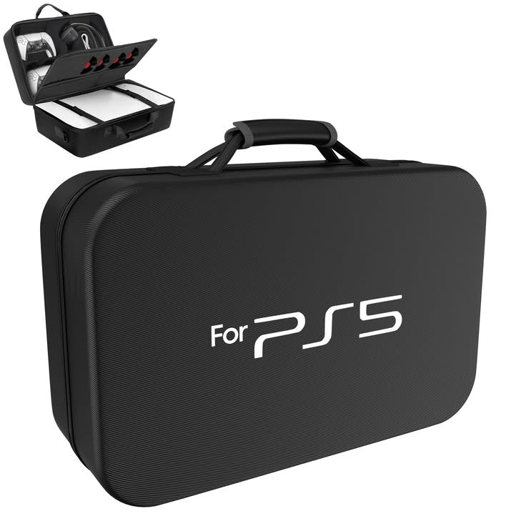 Sac de transport pour console PlayStation 5, manette DualSense, câbles et accessoires - Noir bleu